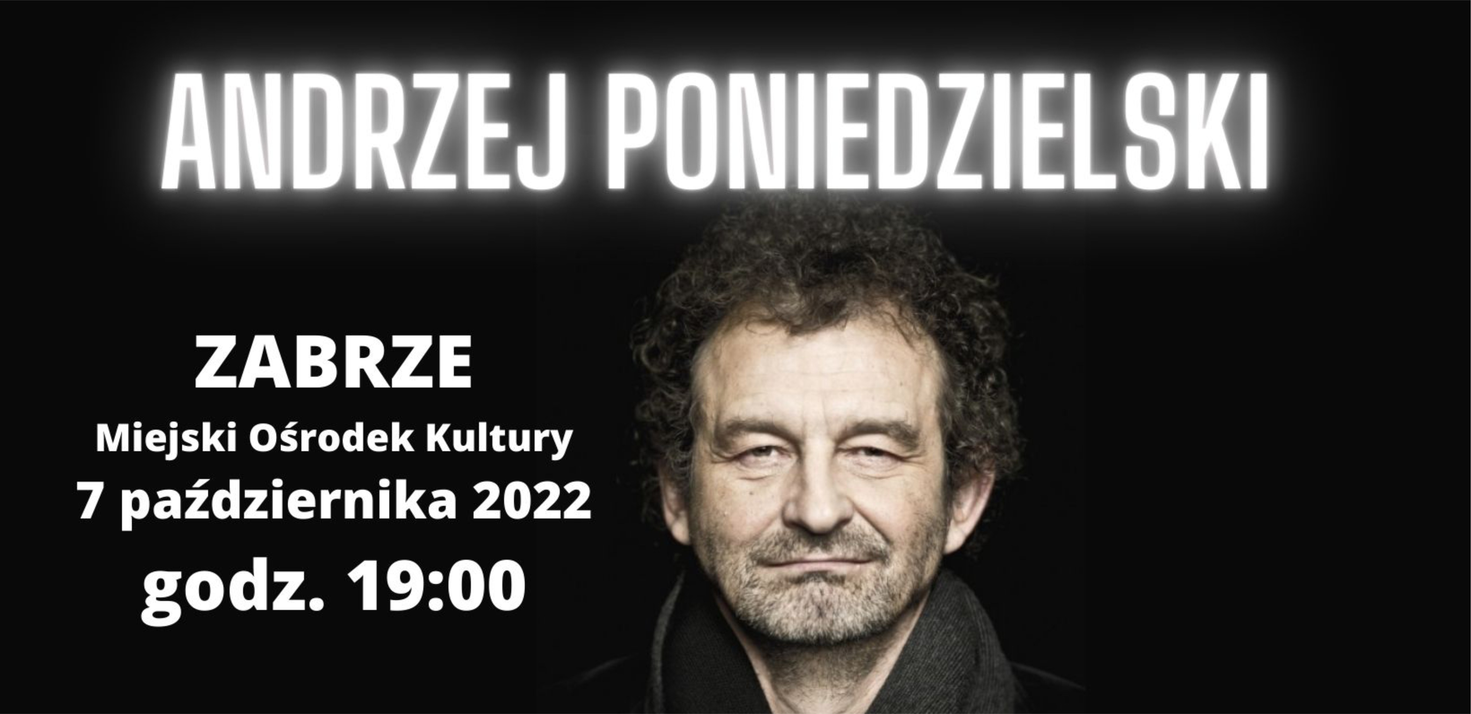 baner promujący wieczór kabaretowy z Andrzejem Poniedzielskim